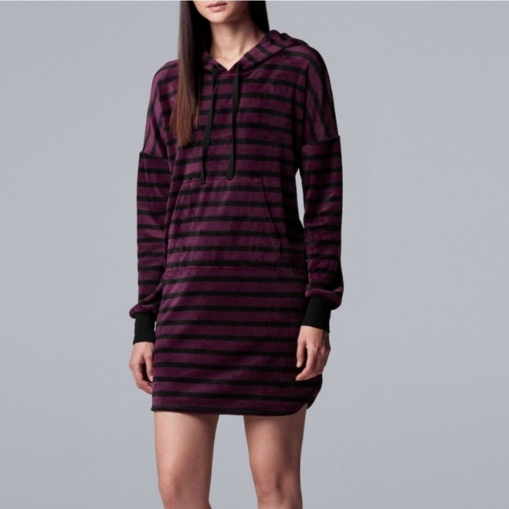 🍒NWT🍒 SIMPLY VERA WANG HOODED SLEEP SHIRT - Picture 2 of 8